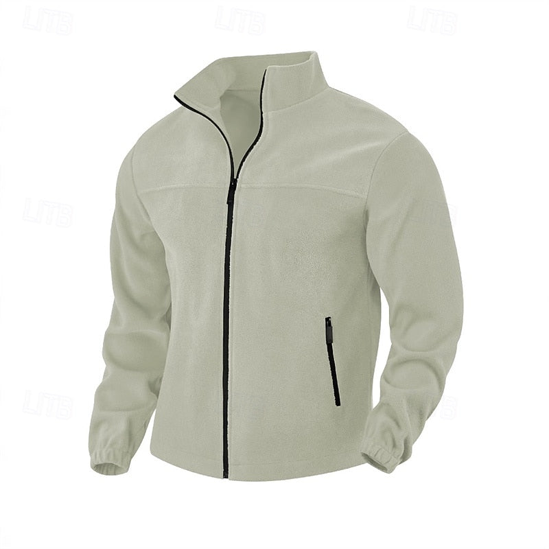 Stand-Collar Full-Zip Jacket for Men, Plus Size