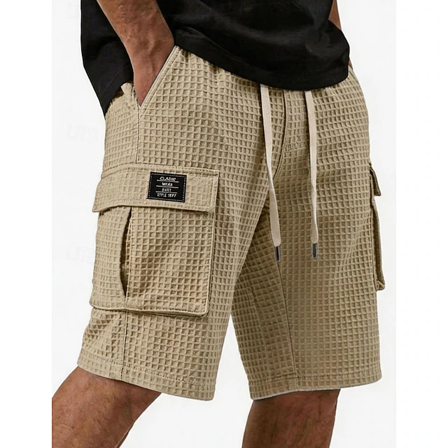 Textured Cargo Shorts for Men