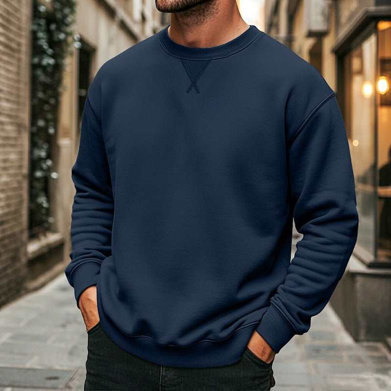 Crew Neck Sweatshirt for Men, Classic Style