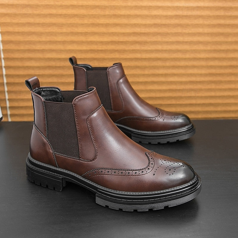 Men's Wingtip Chelsea Boots
