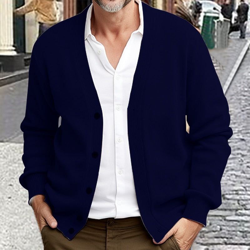 V-Neck Cardigan for Men, Refined Style