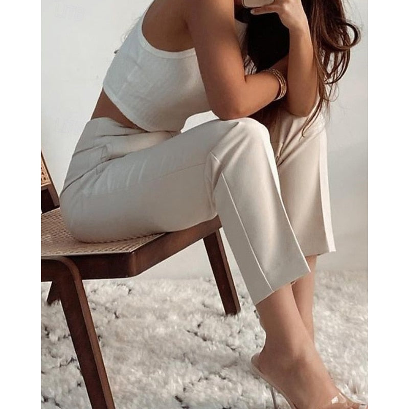 High-Waisted Tailored Trousers for Women