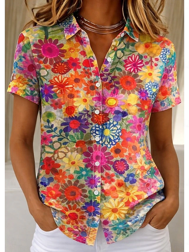 Blossom Short-Sleeve Shirt for Women
