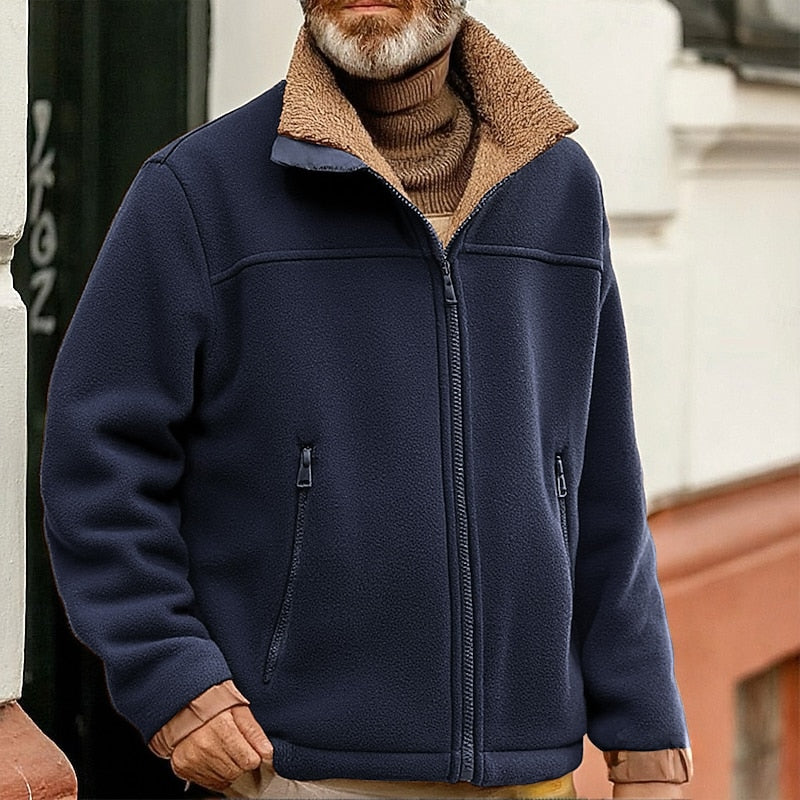 Men's Sherpa-Collar Full-Zip Jacket