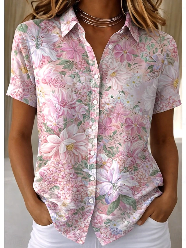 Blossom Short-Sleeve Shirt for Women