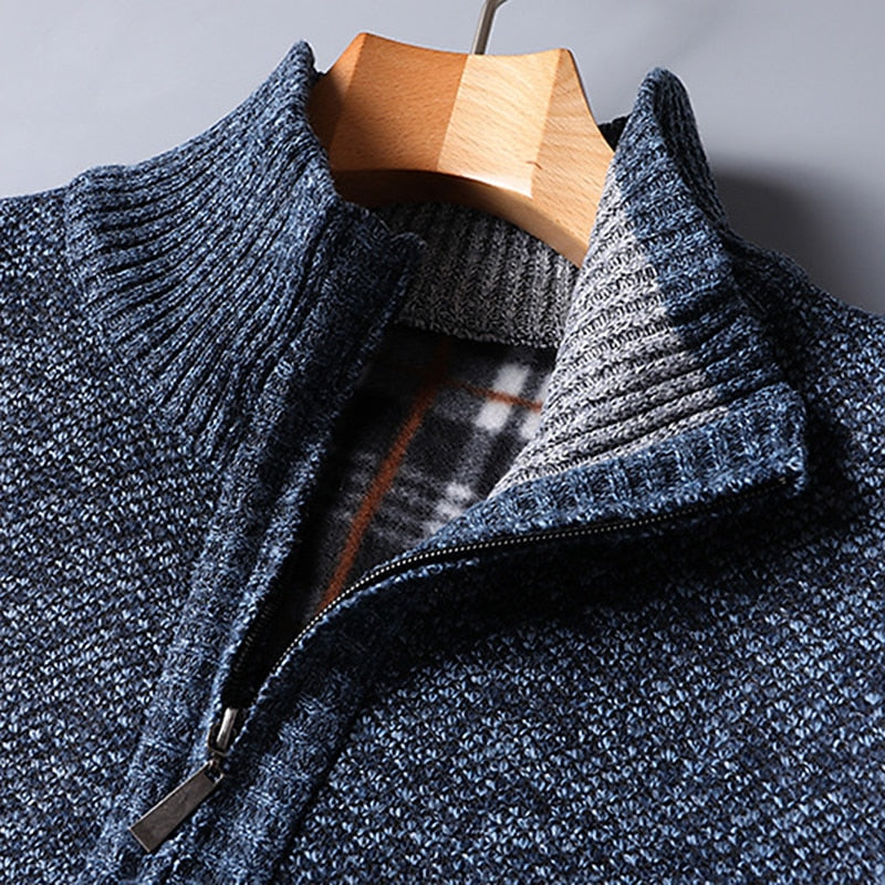 Quarter-Zip Stand Collar Sweater for Men