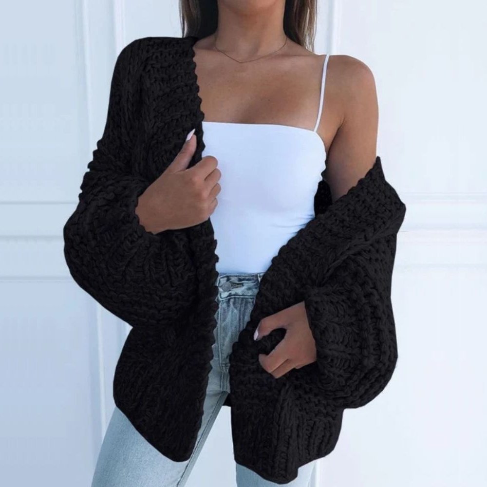 Chunky Knit Cardigan for Women, Plus Size