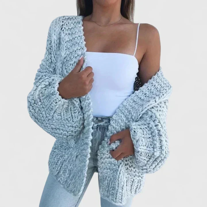 Chunky Knit Cardigan for Women, Plus Size