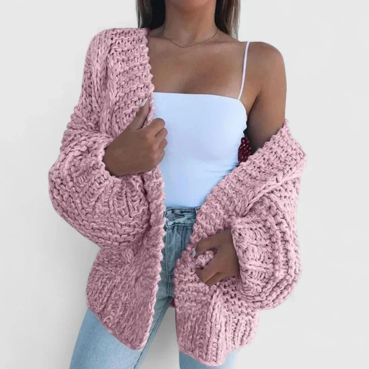 Chunky Knit Cardigan for Women, Plus Size