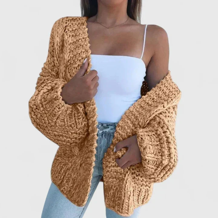 Chunky Knit Cardigan for Women, Plus Size