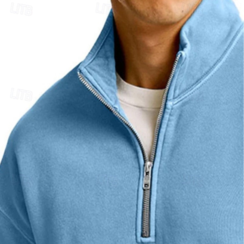 Quarter-Zip Sweatshirt for Men, Plus Size
