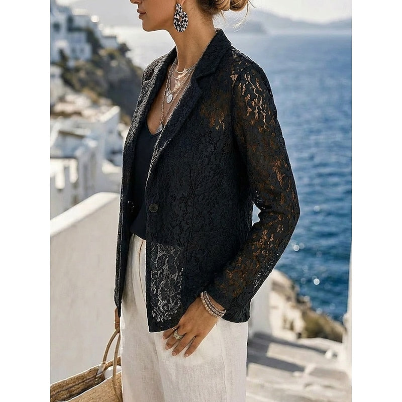 Openwork Blazer for Women, Refined Style