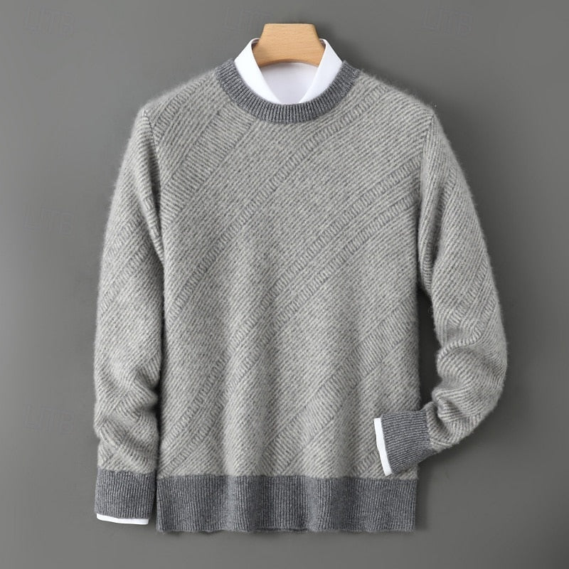 Men's Textured Crew Neck Sweater