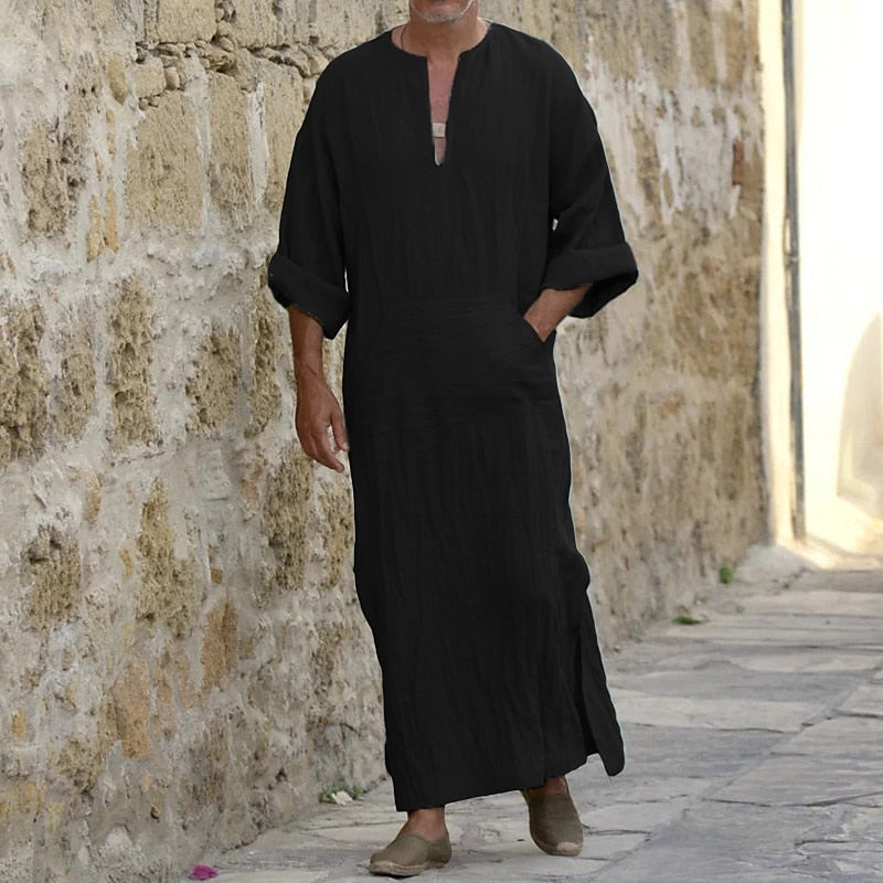 Long-Sleeve Robe for Men, Relaxed Style