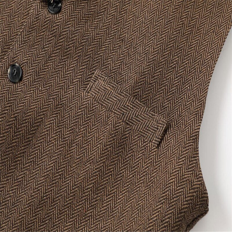 Herringbone Tailored Waistcoat for Men