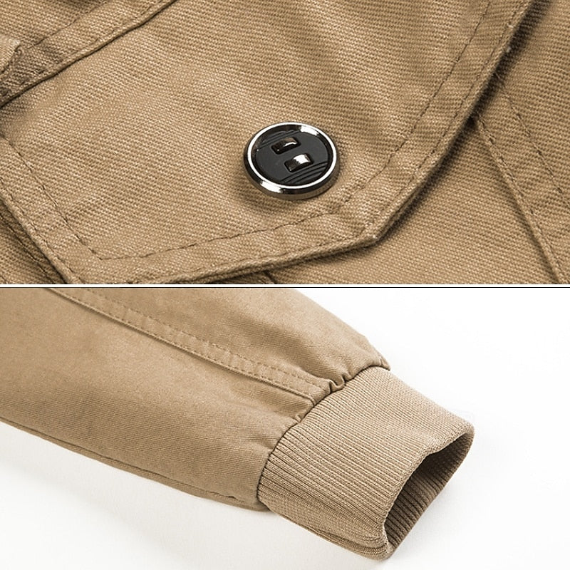 Utility Jacket for Men, Rugged Style, Khaki