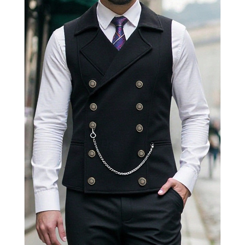 Men's Double-Breasted Tailored Waistcoat
