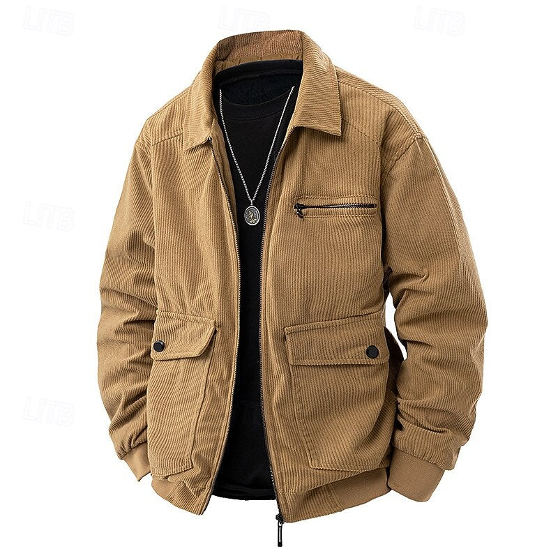 Men's Ribbed Lapel Jacket