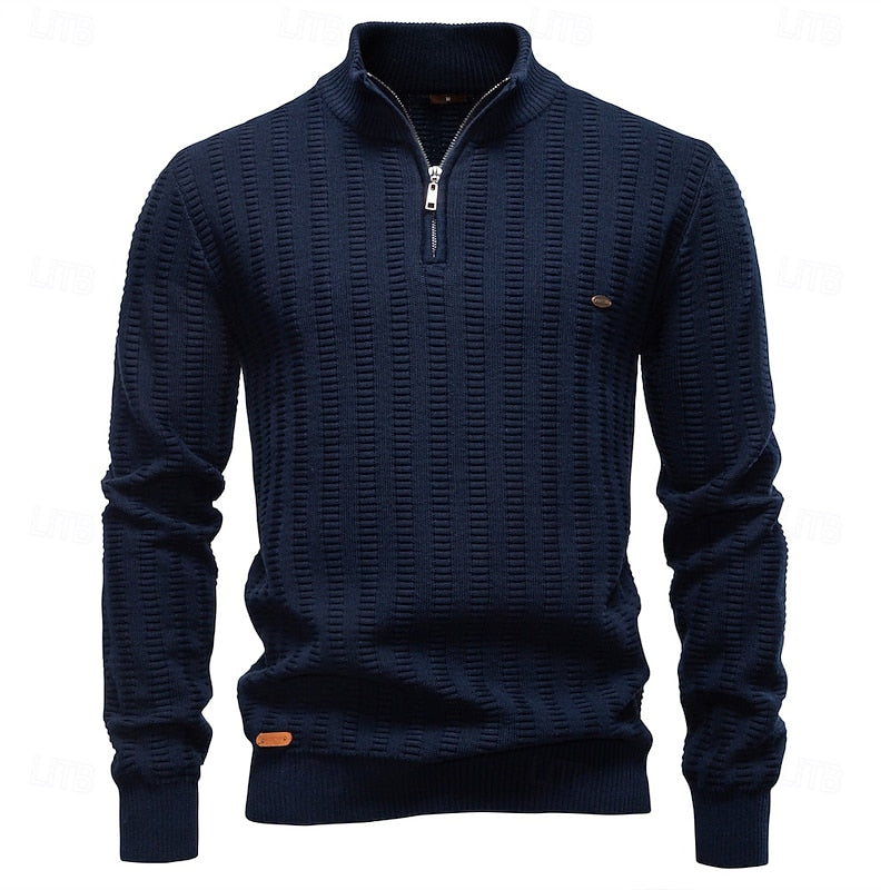 Textured Half-Zip Sweater for Men