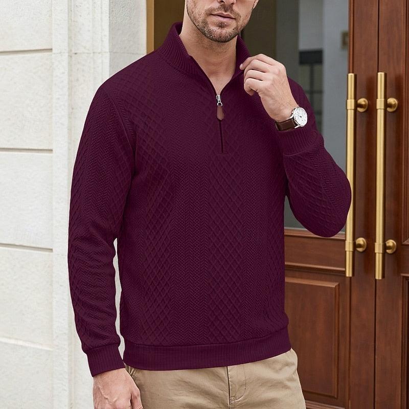 Men's Textured Quarter-Zip Pullover