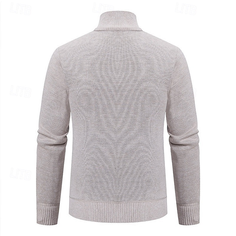 Textured Zip-Up Cardigan for Men