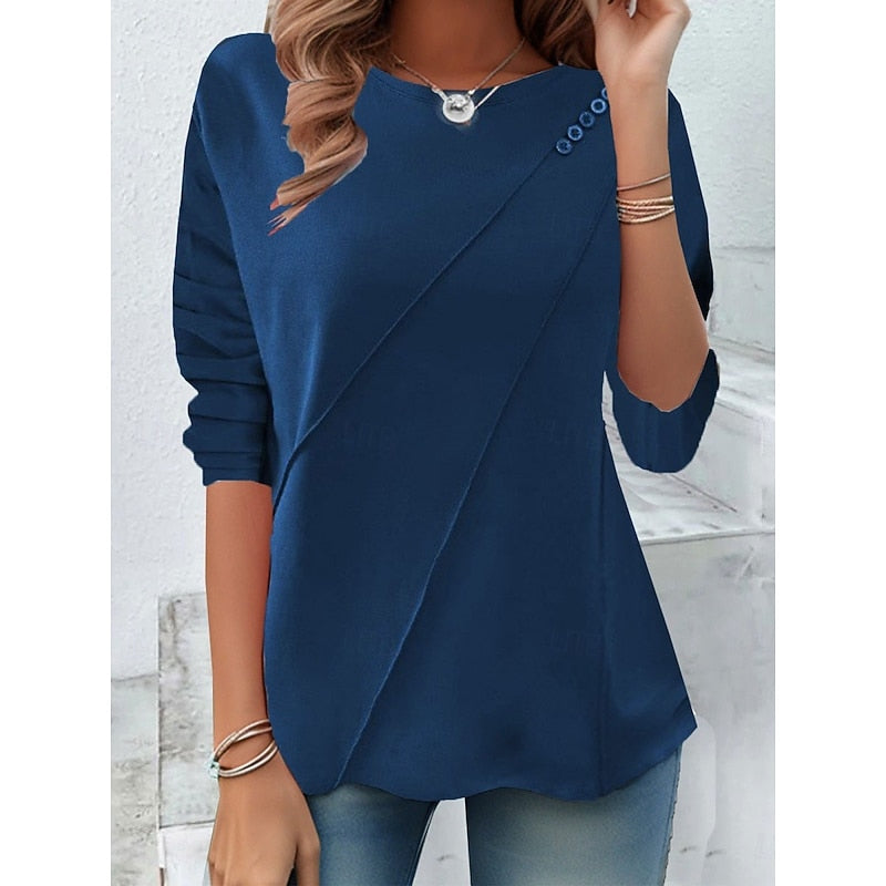 Draped Button-Detail Top for Women
