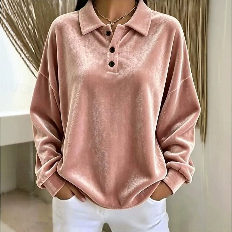 Collared Pullover for Women, Relaxed Style