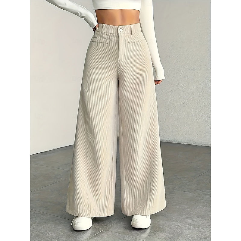 Ladies Wide-Leg Tailored Pants