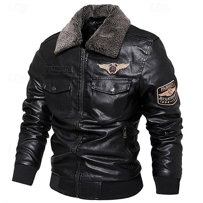 Aviator Bomber Jacket for Men, Plus Size