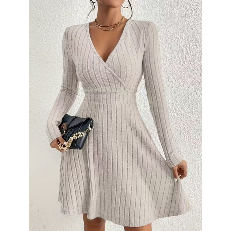 Wrap-Neck A-Line Dress for Women
