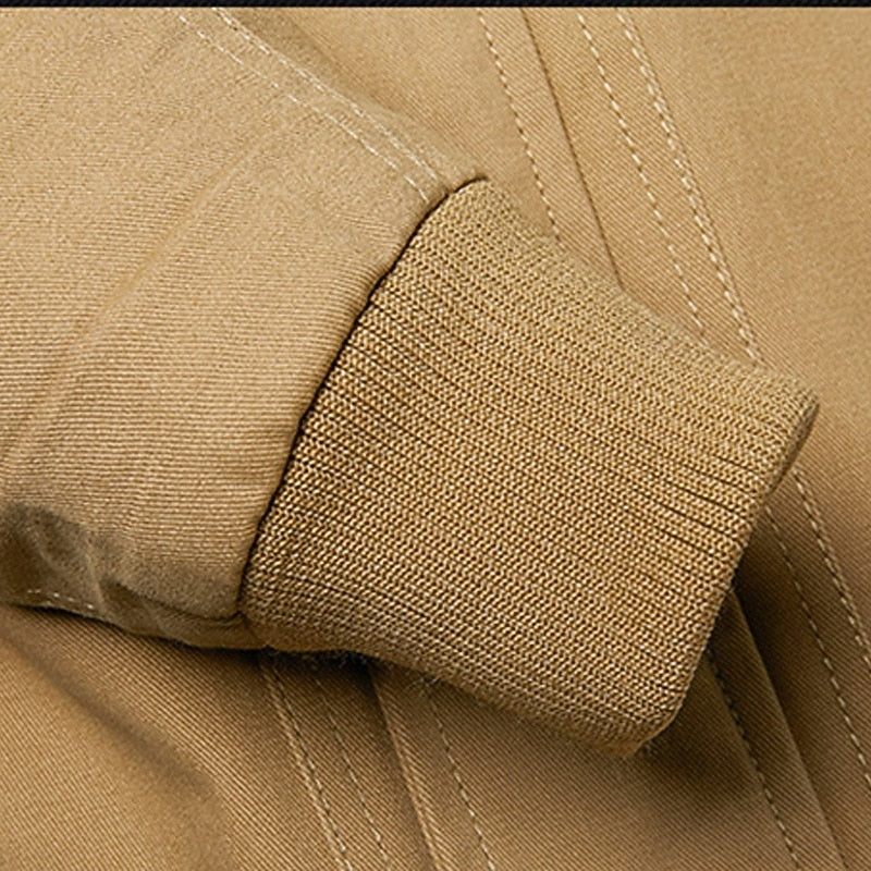 Rugged Stand-Collar Field Jacket for Men, Plus Size