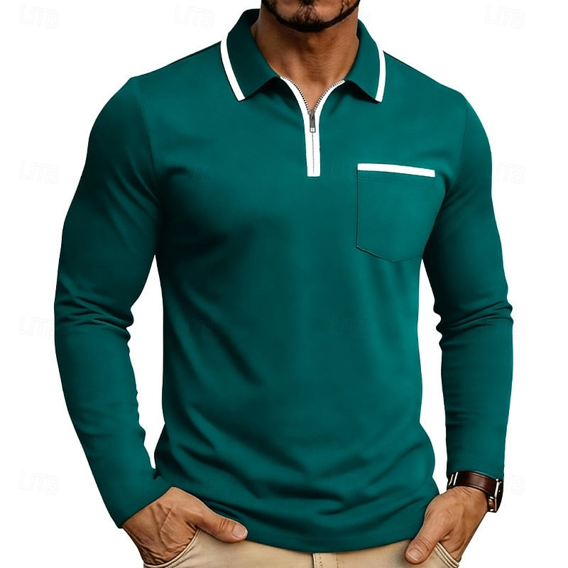 Men's Refined Quarter-Zip Polo Shirt