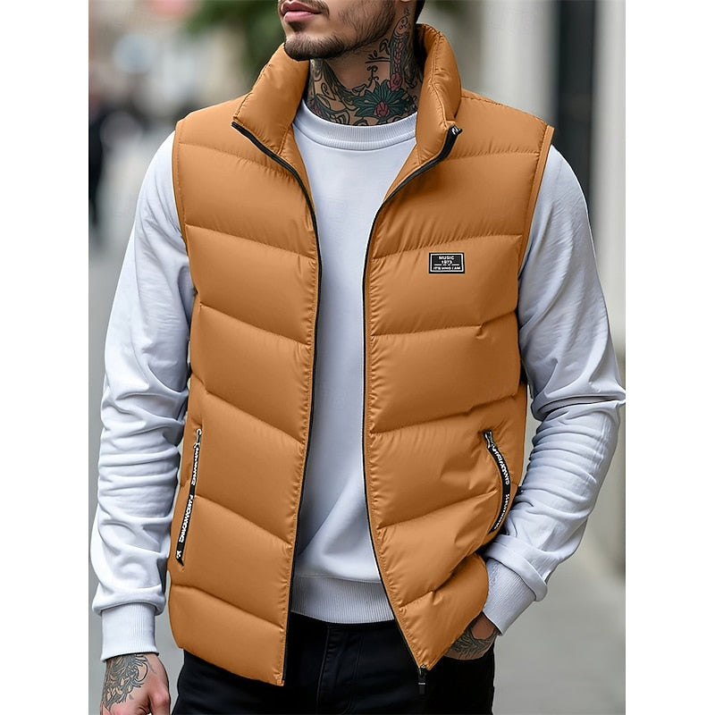 Quilted Puffer Vest for Men, Plus Size