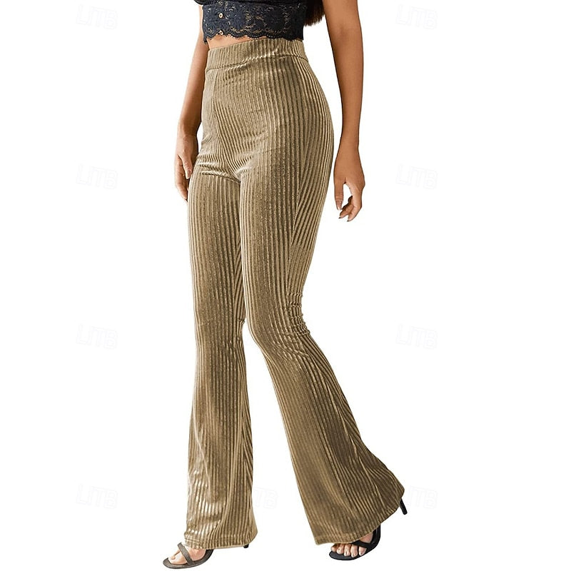 High-Waist Flared Pants for Women, Plus Size