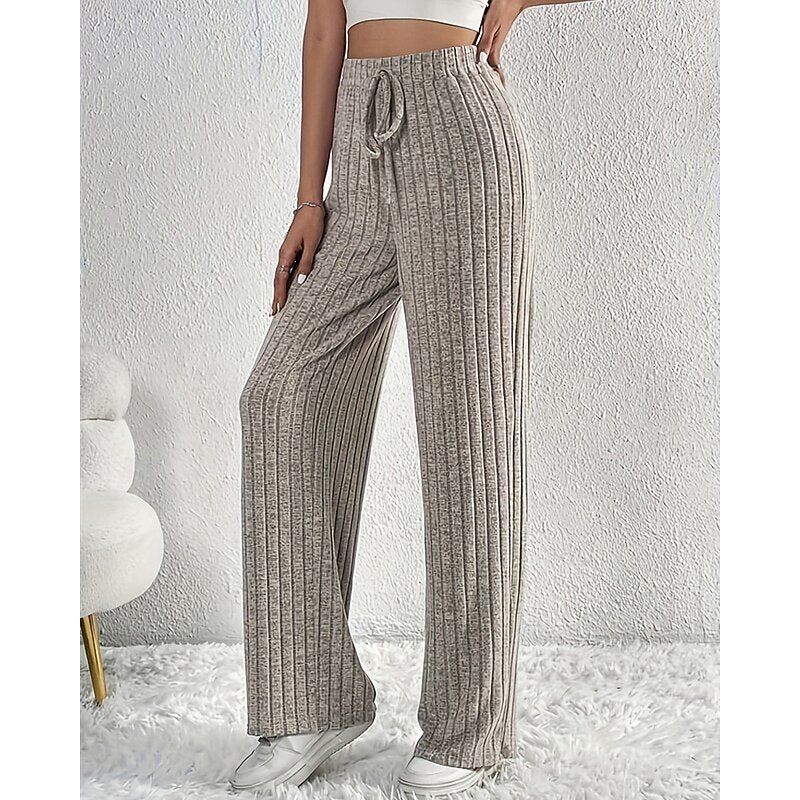 Ladies Wide-Leg High-Waist Pants