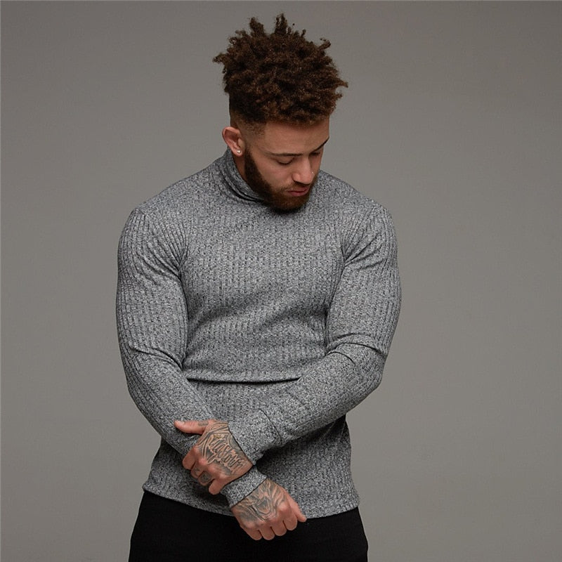 Ribbed Turtleneck for Men, Refined Style