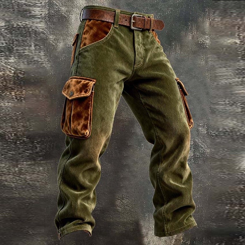 Green Rugged Utility Pants for Men
