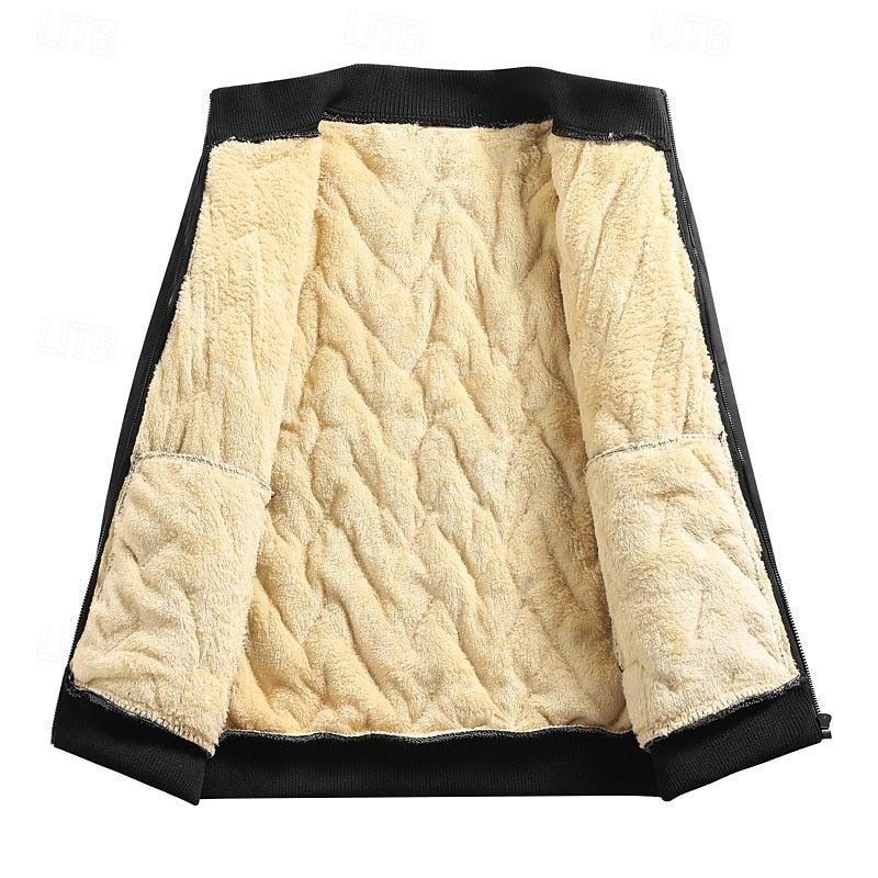 Textured Quilted Bomber Jacket for Men, Plus Size