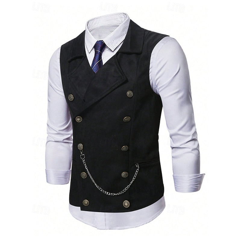 Men's Double-Breasted Tailored Waistcoat