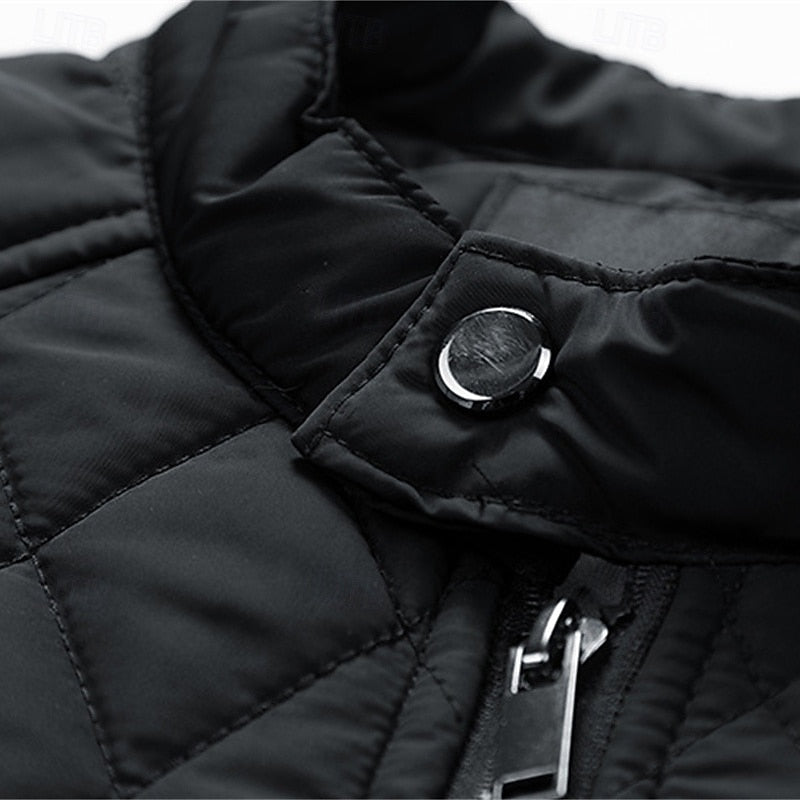 Quilted Stand-Collar Jacket for Men