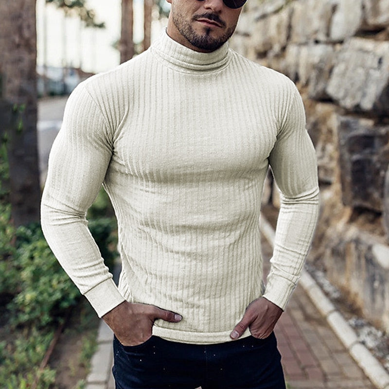 Ribbed Turtleneck for Men, Refined Style