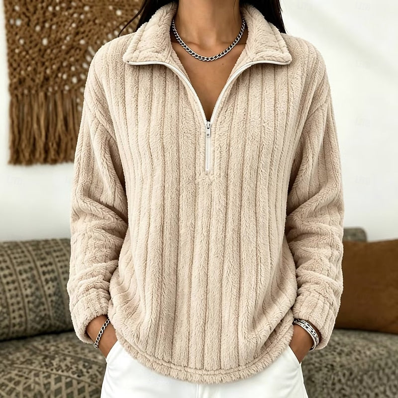 Women's Cozy Textured Quarter-Zip Pullover