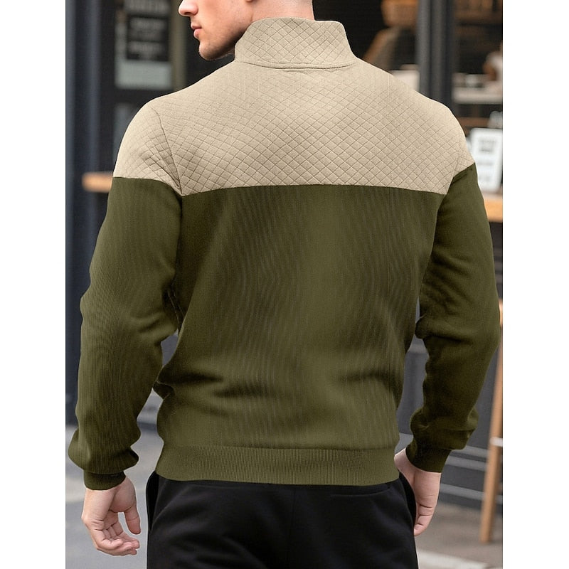 Quarter-Zip Sweatshirt for Men, Textured Style