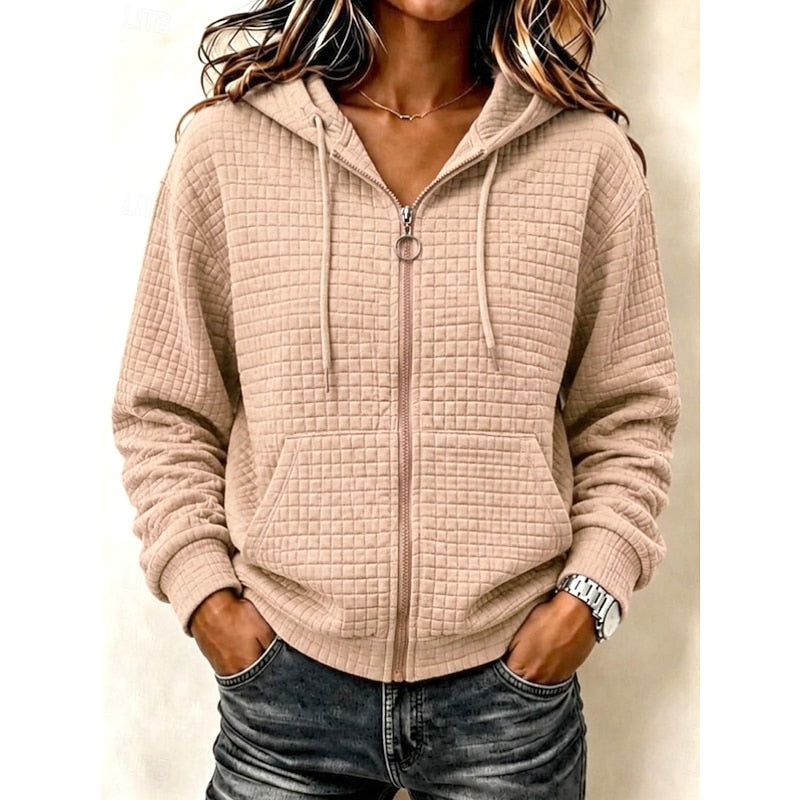 Zip-Up Hoodie, Women's Textured Fit