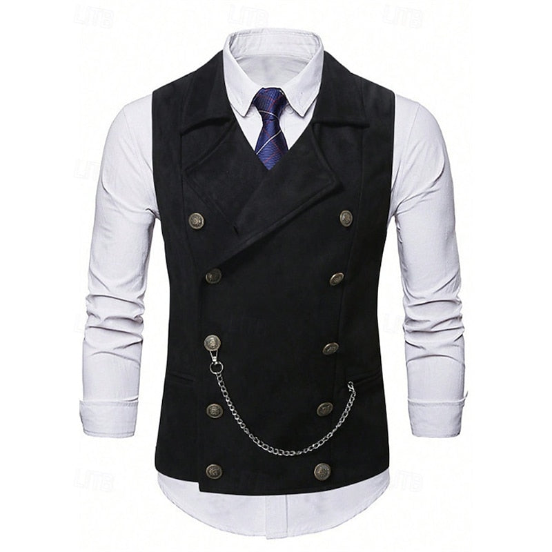 Men's Double-Breasted Tailored Waistcoat