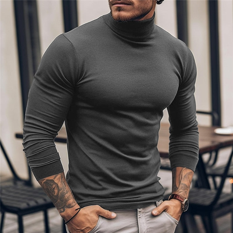 Long-Sleeve Turtleneck, Men's Refined Fit