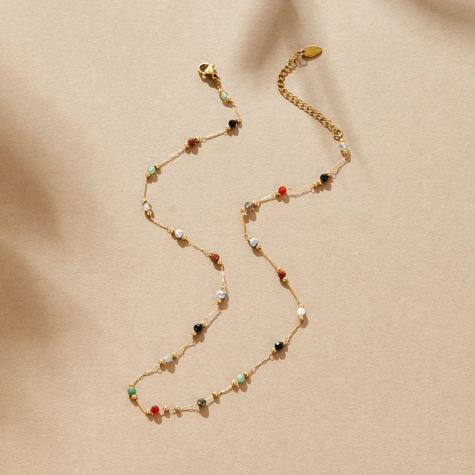 Beaded Minimalist Necklace, Women's Elegant Fit