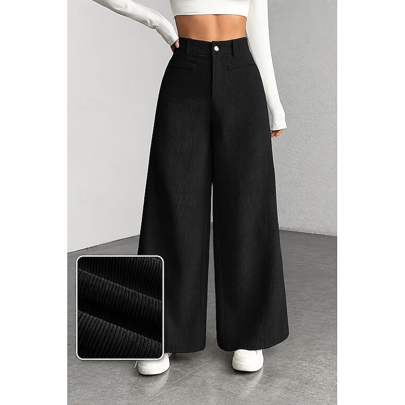 Ladies Wide-Leg Tailored Pants
