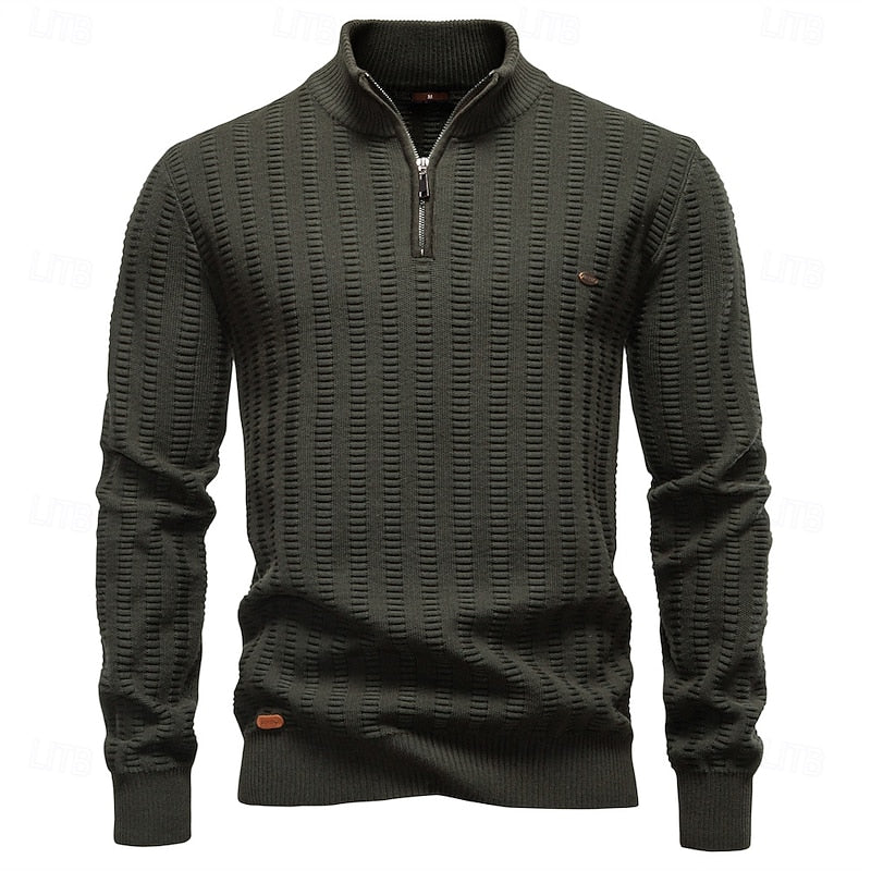 Textured Half-Zip Sweater for Men