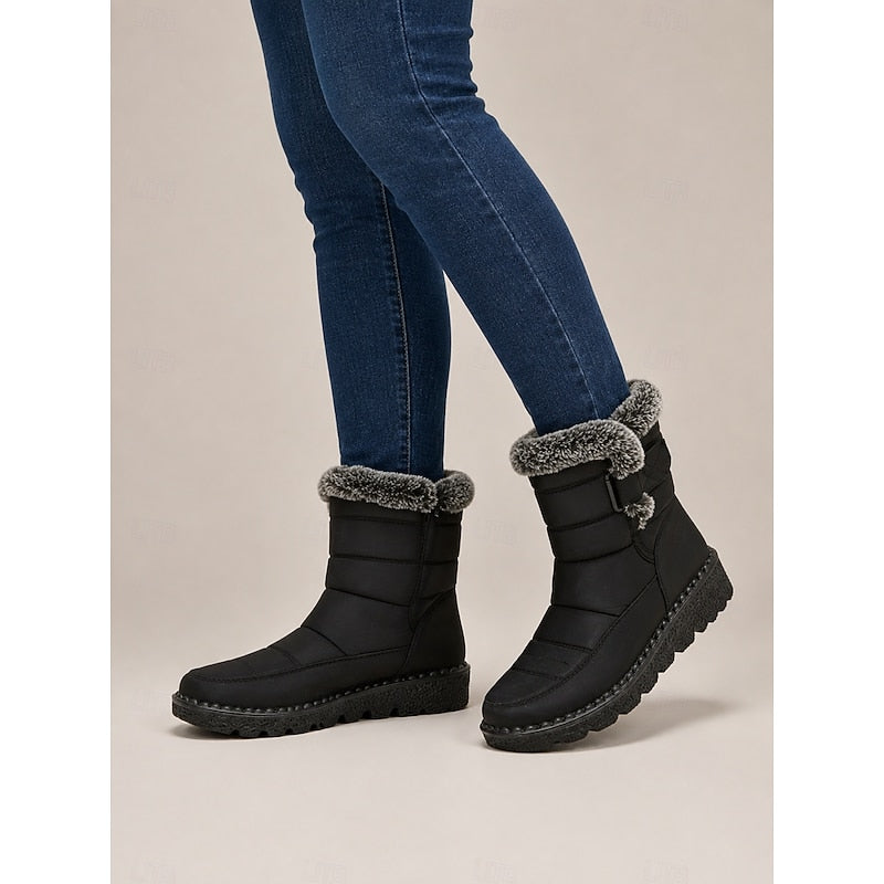 Cozy Fur-Trimmed Winter Snow Boots for Women